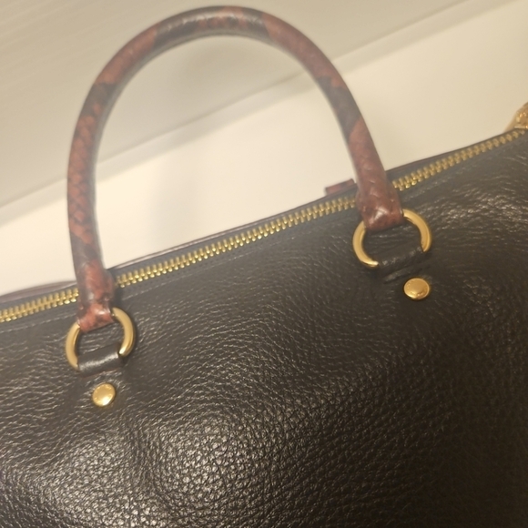 Coach Mini Emma Python Accent Satchel Leather F34281 Shoulder Bag - Picture 10 of 15